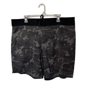 Birdwell Beach Britches Board Shorts Mens 40 Black Gray Camo Swim Trunks Surf
